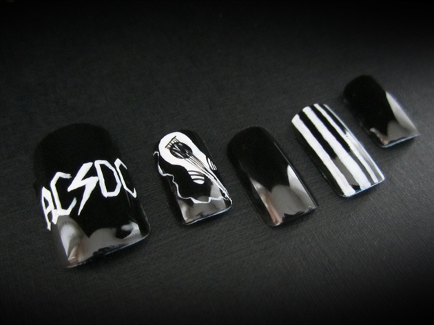 AC/CD style acrylic nails