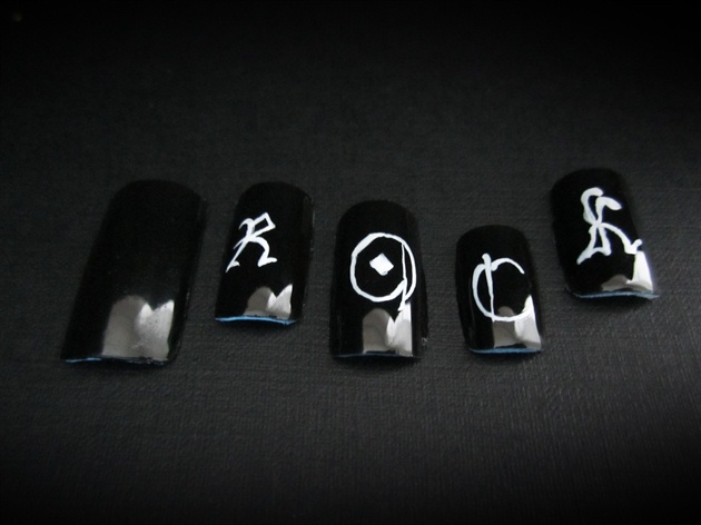 Rock style acrylic nails