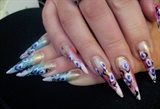 Stiletto with hand paintings
