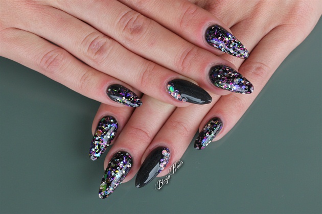 black opal glitter nails
