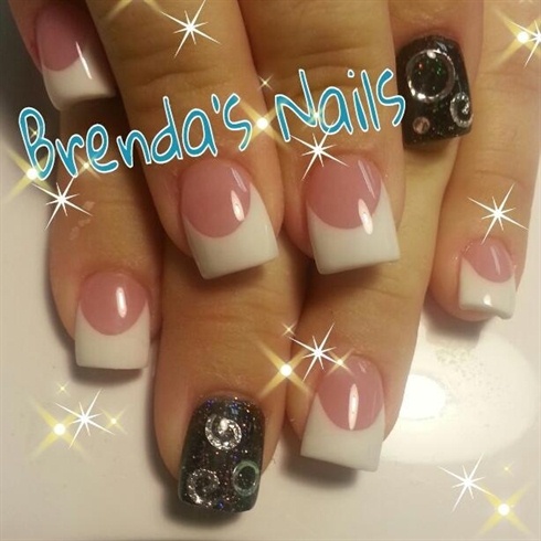 Pink and white acrylic 