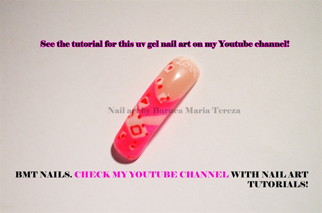 Uv gel valentine nail design tutorial!