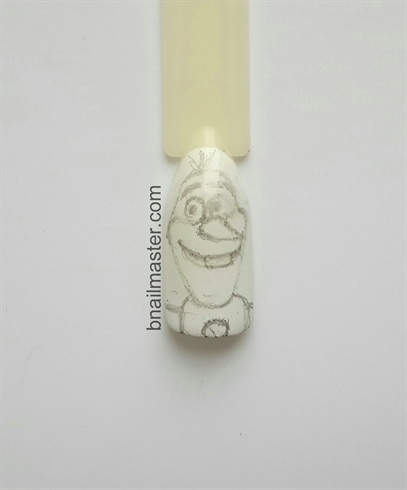 3) I did a sketch of Olaf in pencil