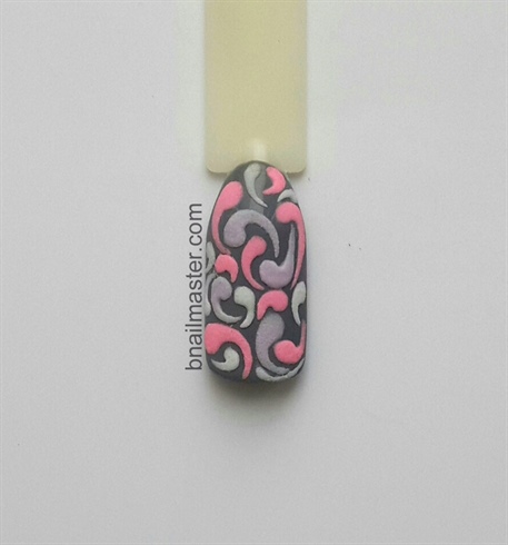 12) Finally, I removed the remains of the powder\nLovely velvet nail design is done!\n
