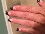 Bows and dots French manicure
