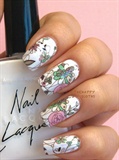 pretty floral water decals nails