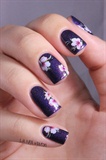 Purple Floral Water Decals Nail
