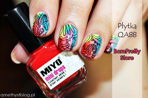 Colorful Gradient Stamping Nail