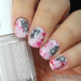 Pink Lace &amp; Flower Water Decals Nail
