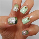 Pretty Green Lotus Water Decals Nails