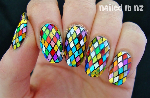 Dazzling Rainbow Glitter Nails