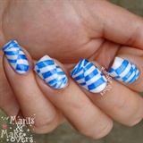 Blue Geo Stamping Nails