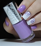 Elegant Violet Rose Water Decal Nails