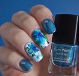 Awesome Shimmer Blue Lotus Nails 