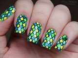 Stunning Colored Plaid Stamping Nails