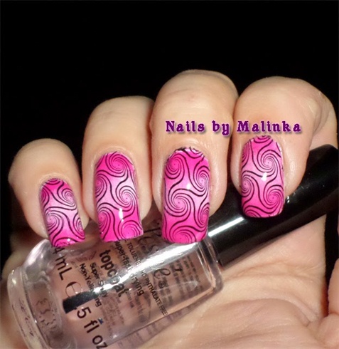 Fantastic Pink Gradient Floral Stamping 
