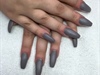 Grey Matte Coffin Nails 