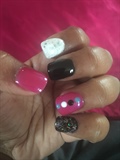 Pink Black And White Nails
