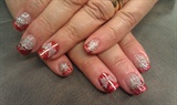 Red n Silver glitter blend with a bow 20
