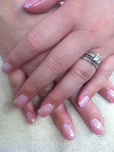 Light pink with glitter tips 2013