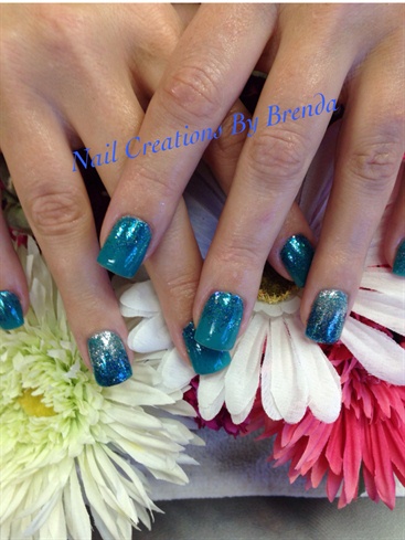 Green-blue With Glitter