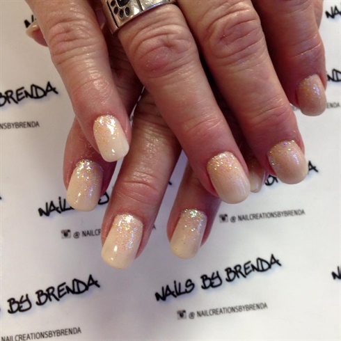 Nude with peachie glitter