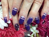 Purple With Negative Space And Flowers