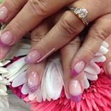 Glitter Pink French Nails