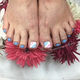 Pink And Blue Flowered Toes