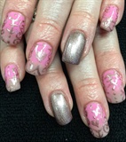 Pink And Beige Ombre And ScrollingWork