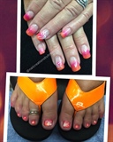 Pink And Orange Glitter Hombre