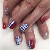 Abstract Fourth Of July Nails