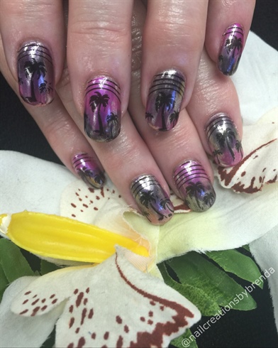 Pink And Purple Chrome Ombre