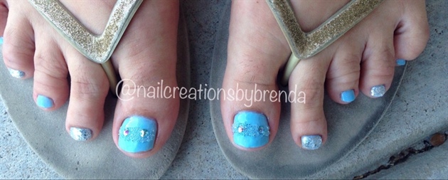 Sky Blue With Bling Toes