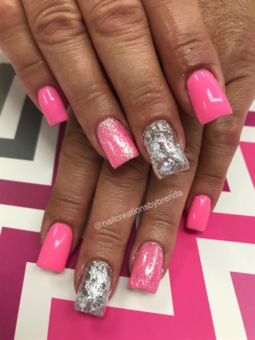 Hot Pink And Silver Glitter