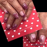 Coffin French Tips in pink glitter mix