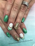 Green and gold St. Patrick’s Day chevron