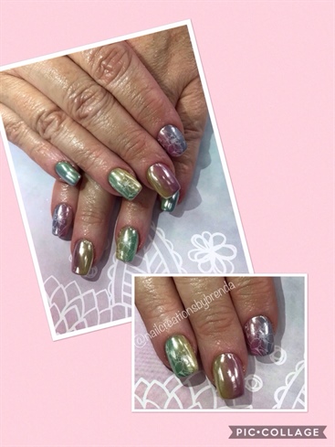 Spring Colored Chrome nails