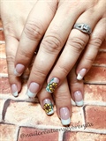 French Nails With Sunflowers