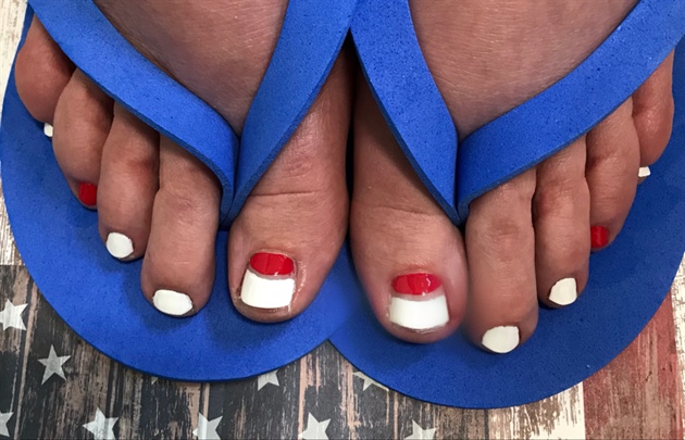 Red And White Toes
