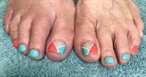 Summer color abstract toes