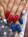 Red White And Blue Star Ombr&#233; Nail