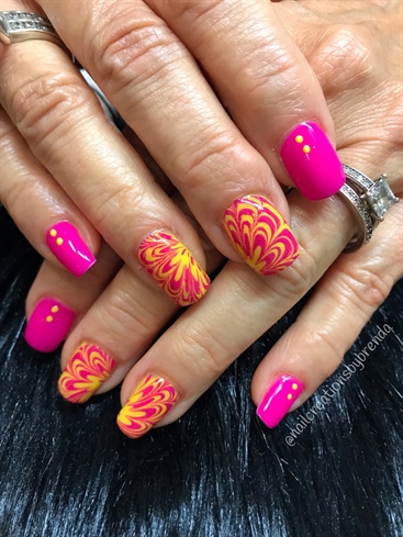 Yellow And Pink Water Marble