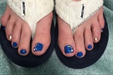 Blue and gold chunk confetti toes