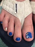 #2 Blue And Gold Chunk Confetti Toes