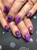 Purple pink and rose crowned nails