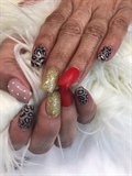 Cheetah Print With Read matted nails
