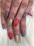 Cheetah Print With Red Matted Nails #2