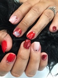 Red and white matted nails