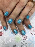 Glittery Blue And Snowflakes